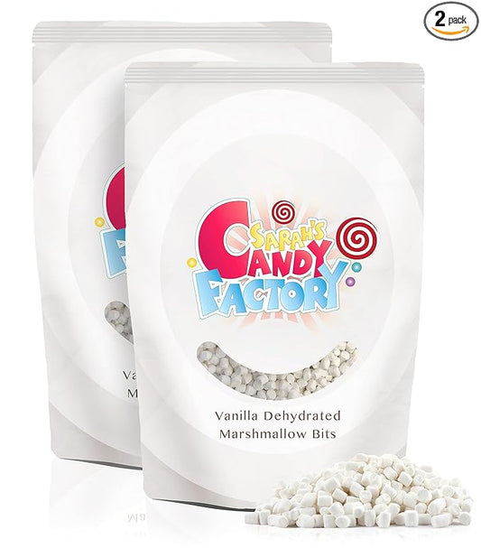 Sarahs Candy Factory Vanilla Mini Dehydrated Marshmallow Bits in Resealable Bag, 2lb