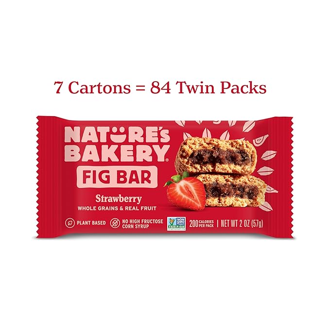 Nature's Bakery Whole Wheat Fig Bars, Original Fig, Real Fruit, Vegan, Non-GMO, Snack Bar, 1 Box With 6 Twin Packs (6 Twin Packs)