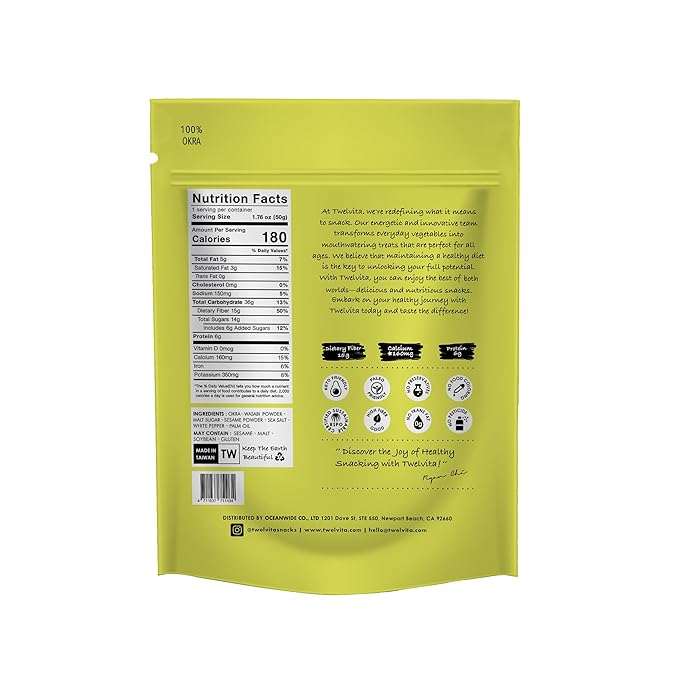 TWEL VITA Natural Wasabi Okra Crisps, 4-Pack (1.76 oz Each) | Vegan, Clean Label, Non-GMO, Gluten-Free, Paleo & Keto Friendly Snack Variety Pack