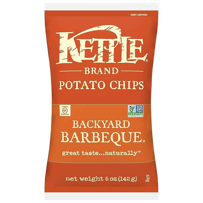 Kettle Brand Potato Chips, Backyard Barbeque Bags, 5 Ounce (Pack of 8)