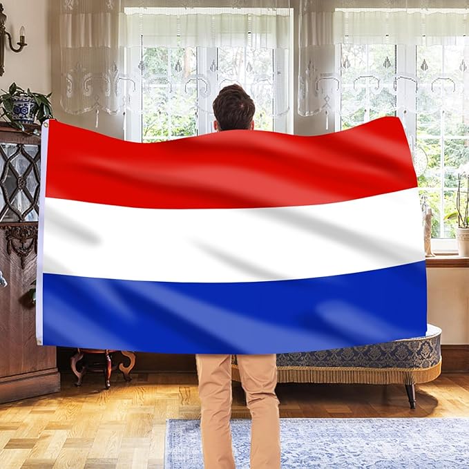 AhfuLife 2 Pcs Netherlands Flag 3x5 Ft, Large Netherlands National Flags for Outside - Double Side with Brass Eyelets for Olympic Party Decorations, Bar Garden Street Decoration Indoor Outdoor