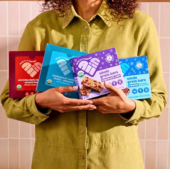 All In Snack Bars Madagascar Vanilla, Honey & Almonds - Healthy Snack for Adults and Kids - Gluten Free - Organic - Non-GMO (6 Pack)