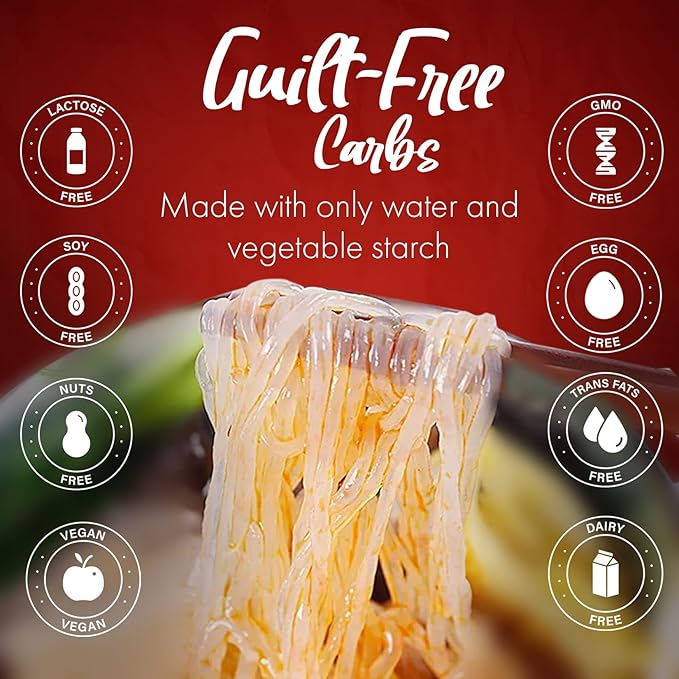 Fusion Select 1 Pack Sweet Potato Glass Noodles - Japchae Noodles - Zero-Fat, Low-Calorie, No-Sodium Diet-Friendly, Gluten-Free, Vegan, Stir-Fry, Dumplings, Hot Pot - For Chinese, Korean Recipes - 7.05oz