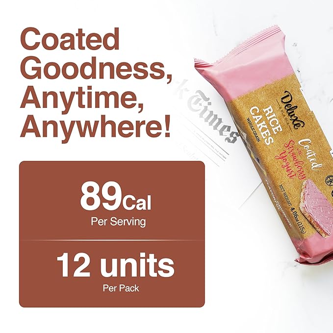 Deluxe & Bla Bla Thin and Crispy Chocolate Rice Cakes, Kosher Certified Dairy Free,Gluten Free,Nuts Free Snack Pack Of 3 (Dark Chocolate/White chocolate/Strawberry yogurt)