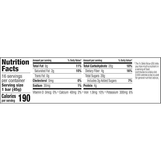 Larabar Chocolate Chip Brownie, Gluten Free Vegan Fruit & Nut Bar, 16 Ct