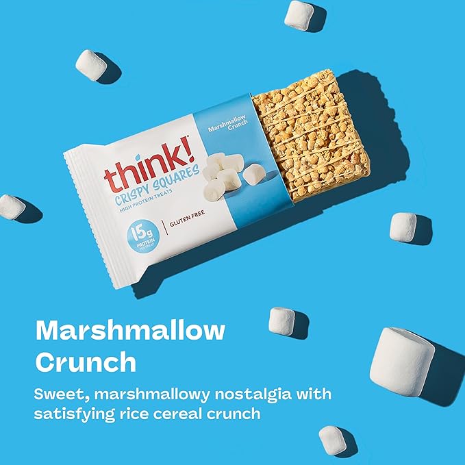 Think! High Protein Crispy Squares Marshmallow Crunch Treat (10 Pack)