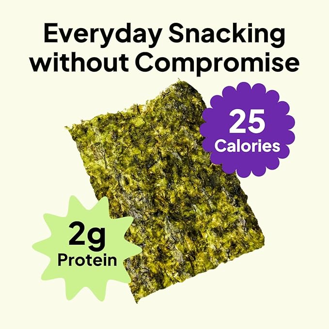 Korean Food Mixed Roasted Seaweed Snack Set, 12 Count (0.17 oz Each) – Olive Grape Seed Sunflower Oil Laver – Keto Vegan Gluten-Free On-The-Go Korean Nori Snack