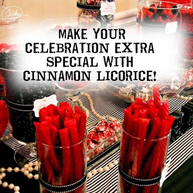 Cinnamon Licorice Twists Pack of 3 - Old Fashioned Christmas Candy, Fat-Free Chewy Licorice Candy, Fun Treat, Delicious Snack, Christmas Treats - Soft & Chewy Texture with Bold Fresh Flavor (Total 24oz)