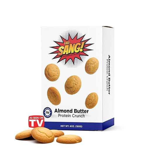 CHEF SANG! Almond Butter Protein Cookies | Zero Artificial Flavors | Sweet Protein Dessert | 5g Protein | Non-GMO | Crunchy & Flavorful | 6oz (Pack of 1)