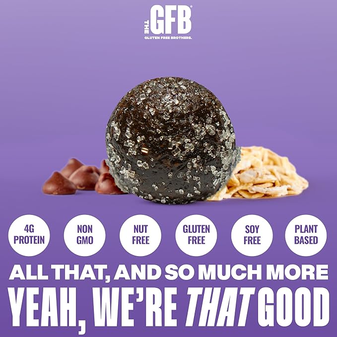 The GFB Fudge Brownie Cookie Protein Bites - Allergen Friendly & Nut Free - Gluten Free, Plant Based, Non GMO, Sustainably Made – Ridiculously Tasty, Healthy, Protein Energy Balls, 4 oz (4 Count)