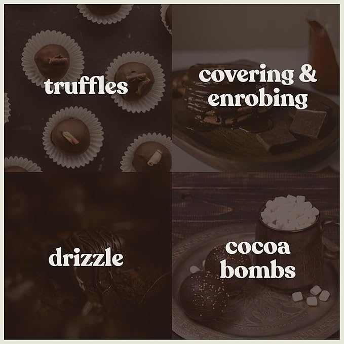 Merckens Dark Melting Chocolate - 1 Pound of Premium Quality Dark Candy Melts to make a Dubai Chocolate Bar, Cake Pops, Cocoa Bombs, & Homemade Desserts