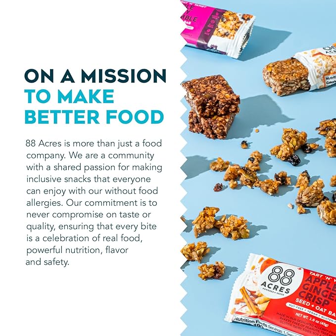 88 Acres Granola Bars | Gluten Free, Nut-Free Oat and Seed Snack Bar | Vegan & Non GMO | 6 Pack (Variety Pack)…