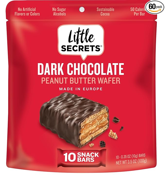 Little Secrets Dark Chocolate Peanut Butter Crispy Wafers || Made in Europe | Nothing Artificial & No Sugar Alcohols | Sustainable Cocoa (3.5 Ounce (Pack of 1))