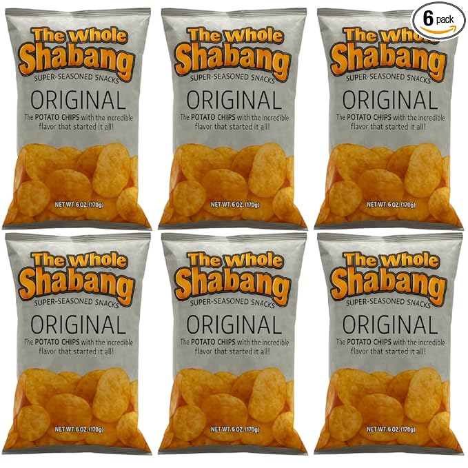 The Whole Shabang Chips by Moon Lodge – Original Flavor Potato Chips Variety Pack – Rippled Savory Snacks for Adults – Gluten Free Food Snack Pack (6 oz Bags, 6 Pack)