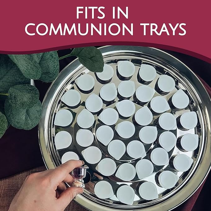 TrueVine Chalice Communion Cups and Wafer Set - Prefilled Cups w/Fresh Unleavened Bread & Grape Juice - Carefully Packaged & Easy to Open Elements for your Church Services, Fits in Trays (1600 Count)