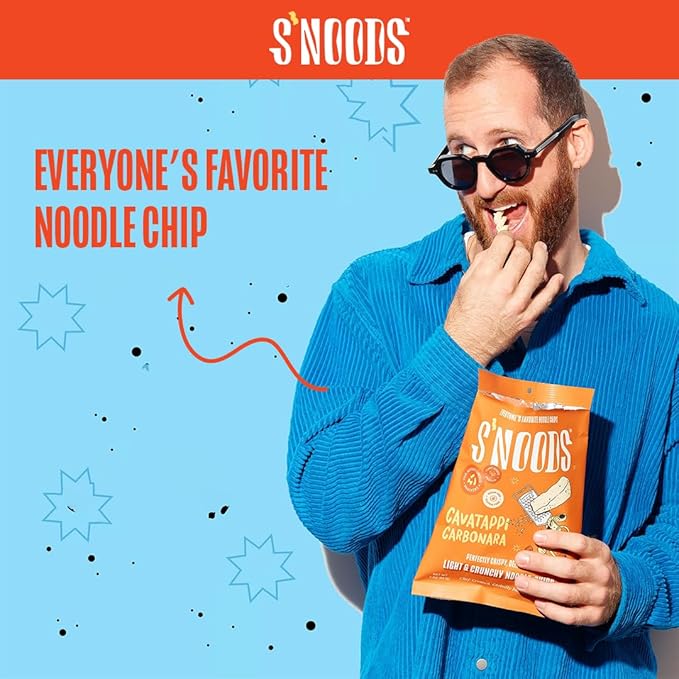 S’NOODS Rigatoni Basil Pomodoro Chips - Light & Crunchy Noodle Chips - Plant-Based Protein - Vegan Snacks - Gluten-Free - Perfectly Crispy & Delicious - For Adventurous Snackers - 3 oz (6 Pack)