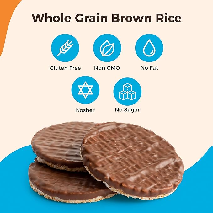 Lieber's Milk Chocolate Rice Cakes, Snack Pack, Gift Pack, Kosher Certified Dairy, Gluten Free Total of 24 Cakes (Milk Chocolate)