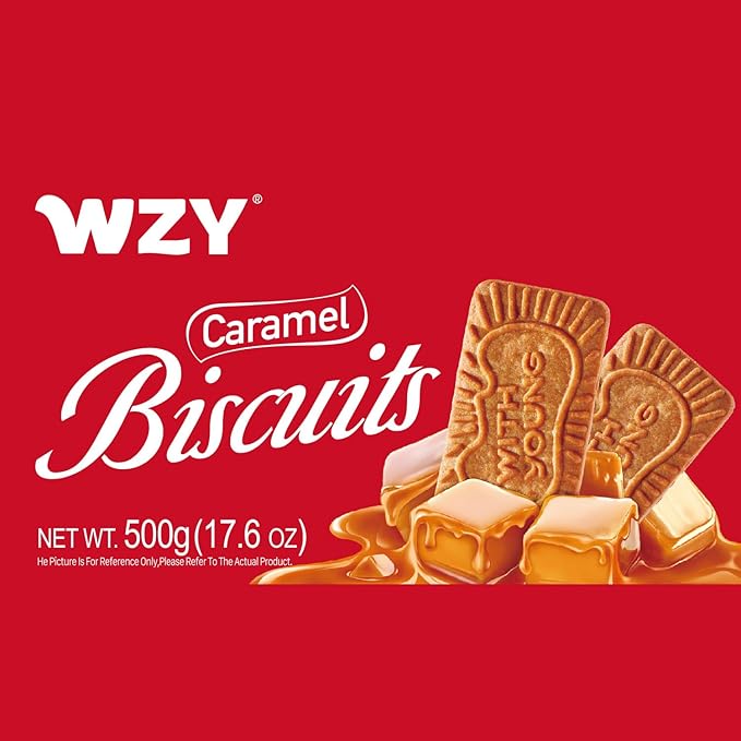WZY Caramelized Biscuit Biscotti Cookies Tea Biscuits17.6 OZ (500g) Cookies Individually Wrapped Perfect Crunch for Coffee Tea Snacking & Desserts Crunchy Buttery & Delicious (17.6 OZ (500g))