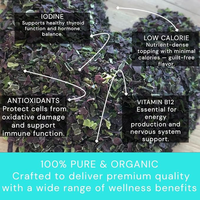 Ocean’s Balance: Organic Wild Atlantic Nori Seaweed Flakes – Organic Seaweed Flakes Perfect for Keto Diet, Paleo Diet, Vegetarian, and Vegan Diet – Gluten-Free (1.5oz Bag)