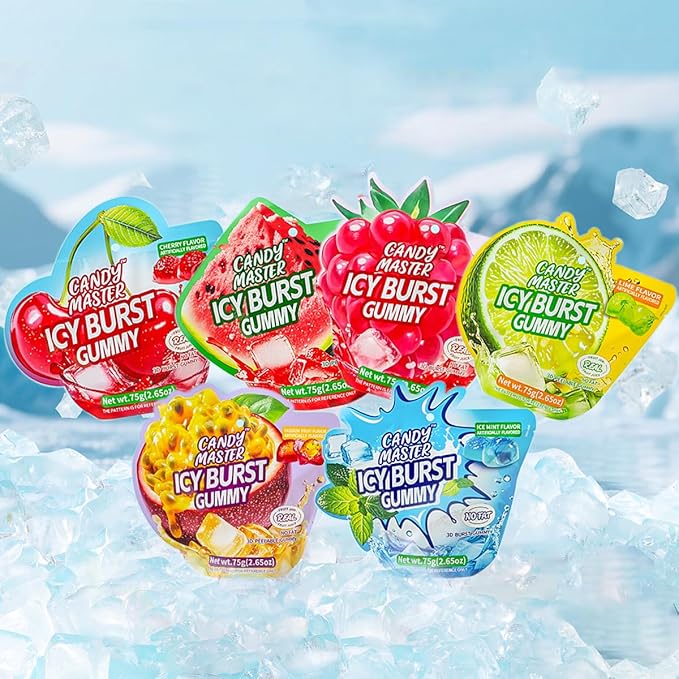 Candy Master Peelable Fruit Gummies mixed flavor 6Pack, 6 Flavors Fun to Peel, Chewy Texture, Halal-Certified Holiday Gifts
