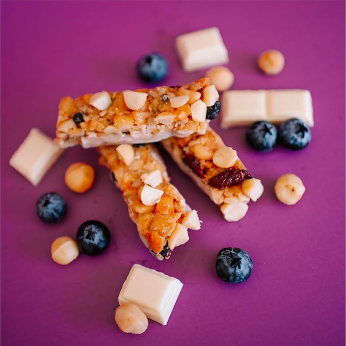House of Macadamias, Macadamia Snack Bars, Blueberry White Chocolate, 12 x 1.41oz - Keto, Vegan, Paleo, Gluten-Free, Sugar-Free, Dairy-Free, Healthy Snack Option