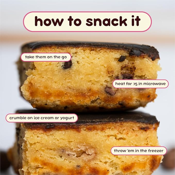Prime Bites High Protein Brownie (12 Per Box, Cookie Dough Bites) - 19g of Protein, 5g of Collagen, Gluten Free, Low Sugar Treat, Delicious Protein Snack