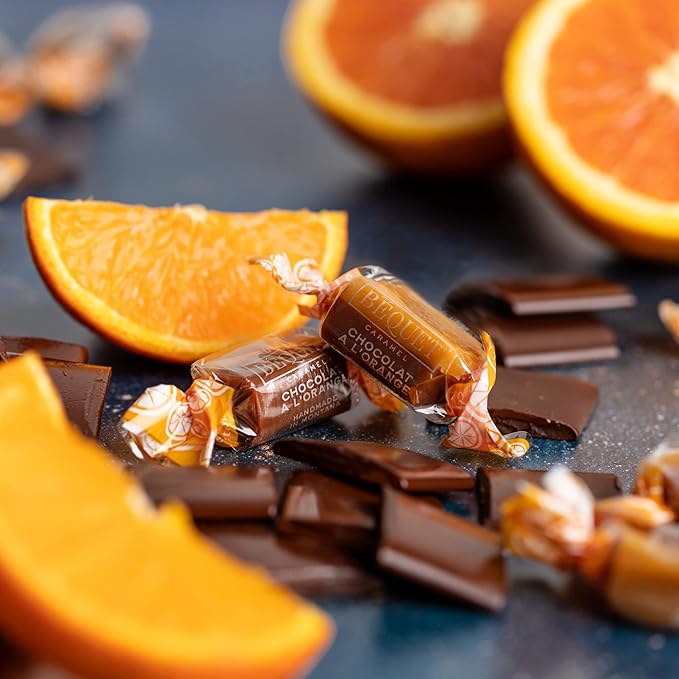 Béquet Caramel - Chocolat A L'Orange - Caramel Candy Individually Wrapped - Made in Montana - Kosher (Star D) and Gluten Free - 24oz Resealable Pouch