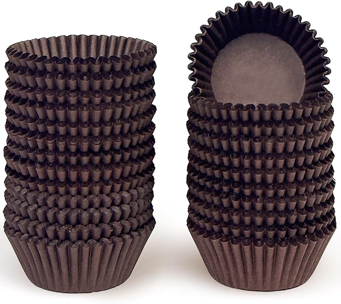 qiqee 600pcs Coffee Cupcake Liners Muffin Linner No Smell, Food Grade Baking Cups（Standard Size）