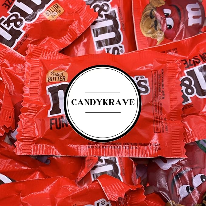 M n M's Peanut Butter Milk Chocolate Candy - 2 lbs Bulk Pack - Individually Wrapped Fun Size Candy for Freshness - Colorful Delicious Sweets for Kids, Adults, Pantry, Office & Birthdays