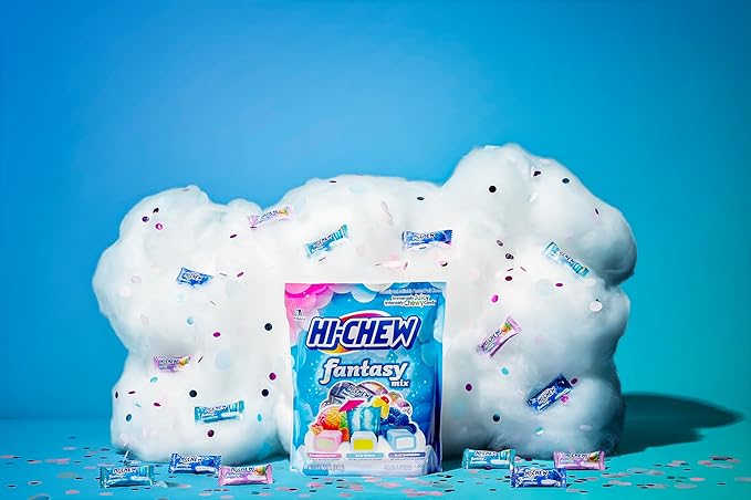 HI-CHEW Fantasy Mix, Pack of 4 Bags - Rainbow Sherbet, Blue Hawaii and Blue Raspberry - Immensely Juicy Flavors - Individually Wrapped Sharing Candy