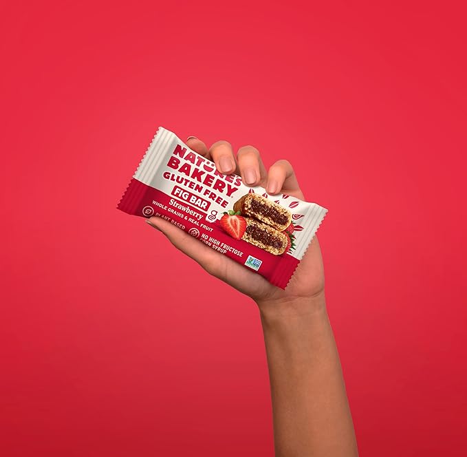 Nature’s Bakery Gluten Free Fig Bars, Strawberry, Real Fruit, Vegan, Non-GMO, Snack bar, 6 boxes with 6 twin packs (36 twin packs)