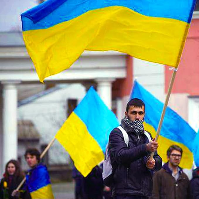 AhfuLife 2 Pcs Ukraine flag 3x5 Ft, Large Ukrainian Flags for Outside - Double Sided with Brass Eyelets for Olympic Party Decorations, Oktoberfest Bar Garden Street Decoration Indoor Outdoor