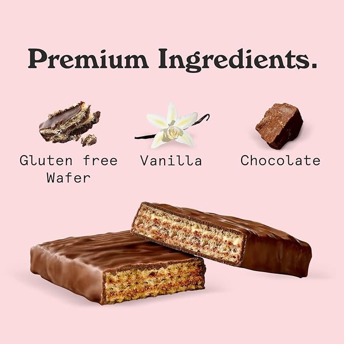 NICKS Protein Vanilla Wafer Bar | 25% Protein (10g) 203 Calories | Low Carb Vanilla Cookie Bar Snack with No Added Sugar, Gluten Free (24 bars x 40g)