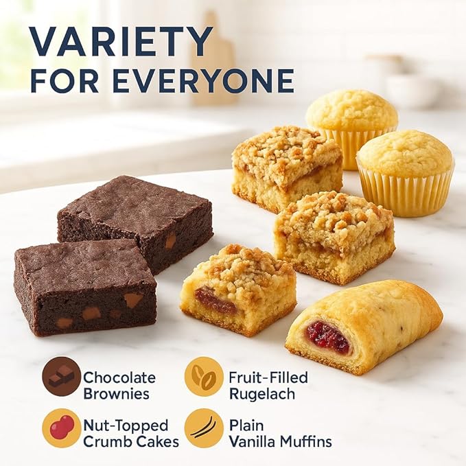Dulcet Valentine’s Day Gift Basket For Him or Her - Gift Basket for All Types of Special Occassions - Assorted Variety of Tastes with Delicious Brownies Crumb Cakes Rugelah and Muffins.