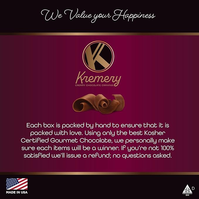 KREMERY Creamy Chocolate Cravings - Birthday Treats, Chocolate Covered Pretzel Twists Gift Basket, in Sectional Gift Box + Greeting Card (12 Pretzels, Assorted Sweet Toppings) Food Assortments