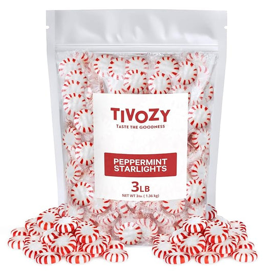 Starlight Peppermints Individually Wrapped Candy, 3 Pound Bulk Pack, Sweets for On the Go Refreshment, Perfect Peppermint Candy for Office.