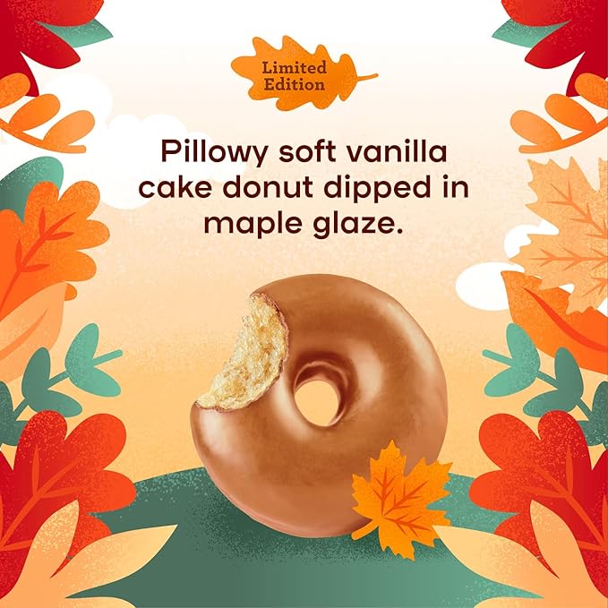 Donutful Maple Mini Donuts – Baked Not Fried, Less Sugar, Nothing Artificial, Non-GMO, Individually Wrapped Snack Packs (30 Donuts/Box)