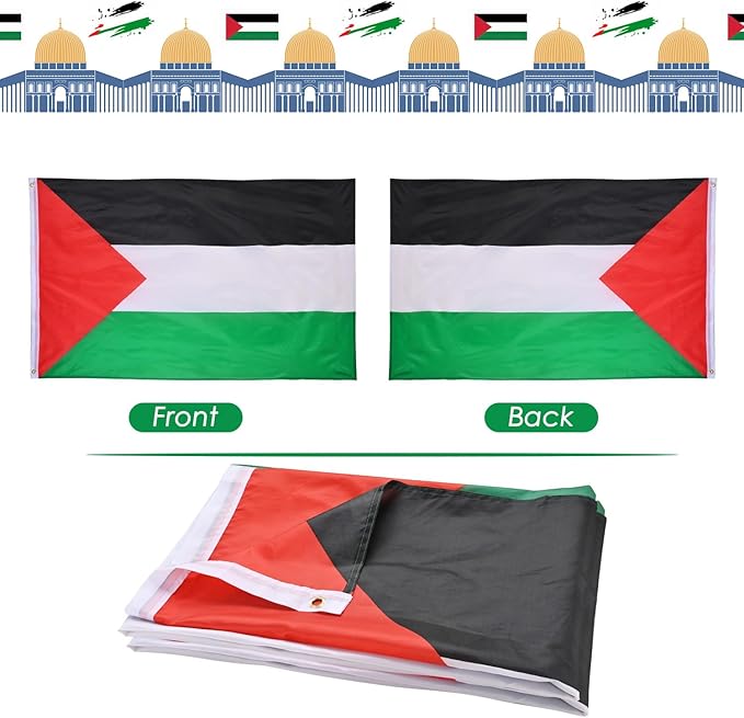 AhfuLife Palestine Flag Palestinian flag 3 x 5 Ft, Large Palestine Flags for Outside, Double Side with Brass Eyelets for Independence Day Party Decorations Indoor Outdoor