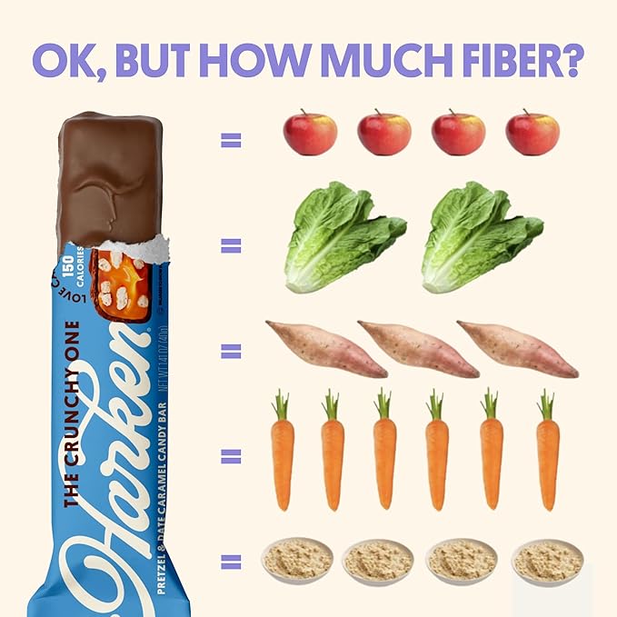 Harken Sweets The Crunchy Pretzely One - Oat Milk Chocolate Candy Bars with Pretzels and Date Caramel, Sweetened with Dates and No Sugar Added, High Fiber, Nut-Free, Gluten-Free, Plant-Based, 12 Bars
