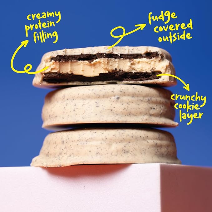 Hangryboy Protein Cookie Sandwich – 14g High Protein, Gluten‑Free, GMO‑Free Cookies - Perfect on The Go Protein Snack, Variety Pack, 3‑Count Box