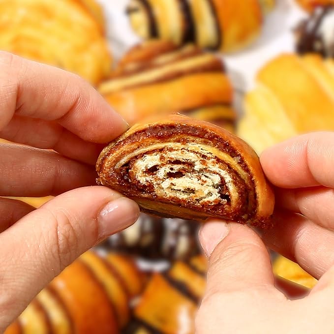 Cinnamon Rolls | Cinnamon Buns | Breakfast Pastry | Approx 20 Rugelach Pastries Cinnamon Croissants | Preservative Free & No Coloring Added | Dairy & Nut Free | 19 oz Stern’s Bakery