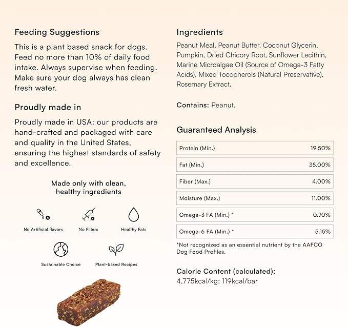 Pawco Magic Bar Skin & Coat Treat – High Protein Peanut Butter Dog Biscuit – 8-Pack – Healthy Snack Made with Natural Ingredients: Peanut Butter, Pumpkin, Sweet Potato, and Apples