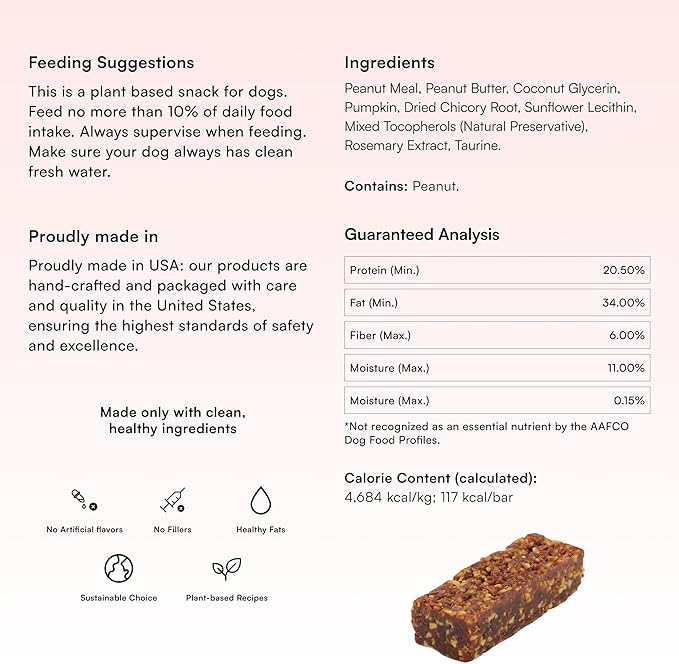 Pawco Magic Bar Heart Health Treat – High Protein Peanut Butter Dog Biscuits – 8-Pack – Healthy Snack Made with Natural Ingredients: Peanut Butter, Pumpkin, Sweet Potato, and Apples