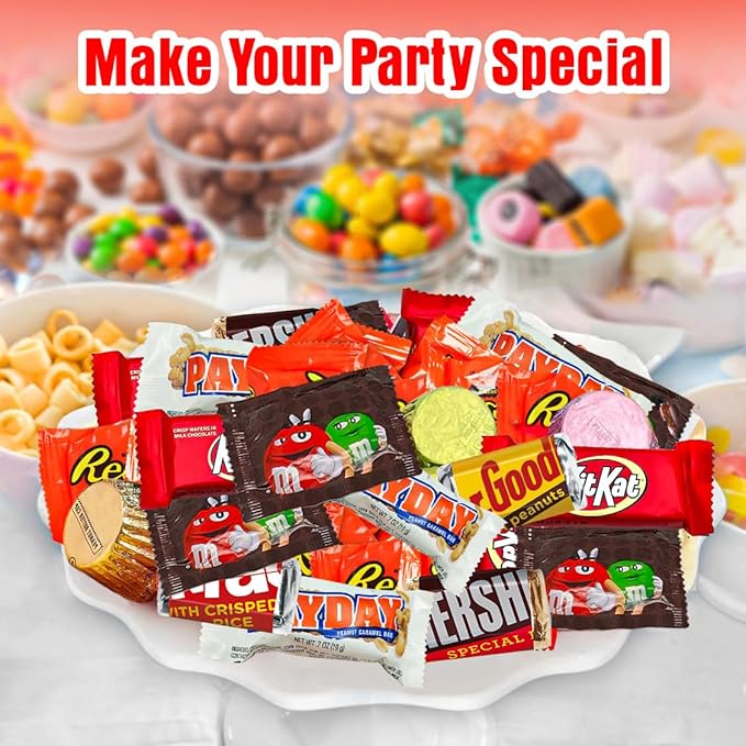 Assorted Chocolate Candy Mix - Individually Wrapped Milk, Dark, and White Chocolates - 5lb Bulk Variety Pack for Snacking, Sharing, and Gifting - Ideal for Home, Office, and Events