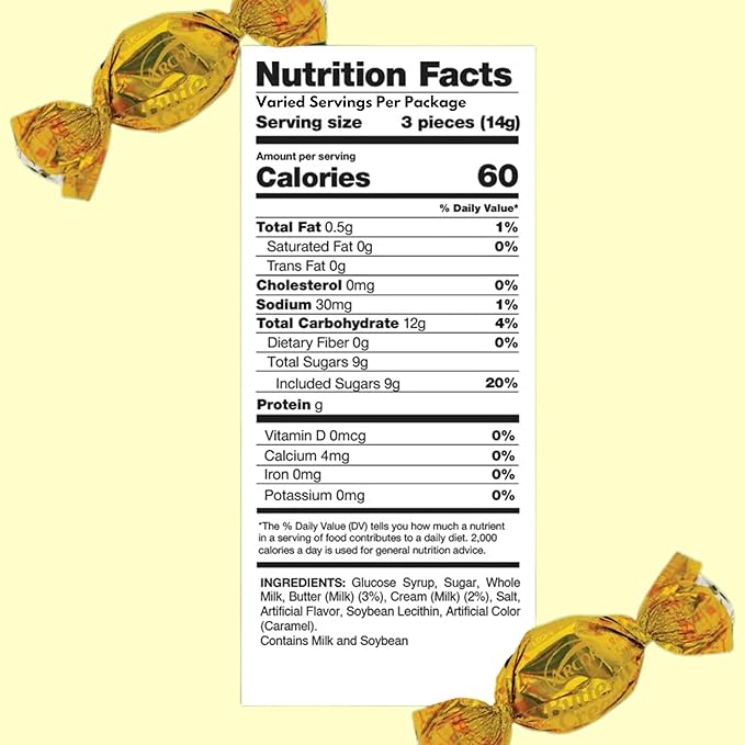 Butter Cream Hard Candy Snack Pack- 75 Pieces - Classic Butter n' Cream Old School Butterscotch Hard Candies - American Vintage Candy Assortment - Individually Wrapped, 14 oz.