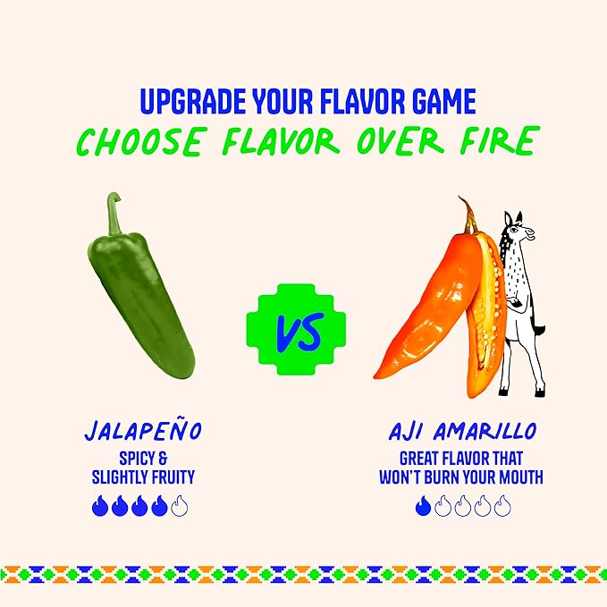 Tari Hot Sauce - Aji Amarillo - Creamy with a Mild & Tangy Kick - Game Day Favorite - 11.8oz