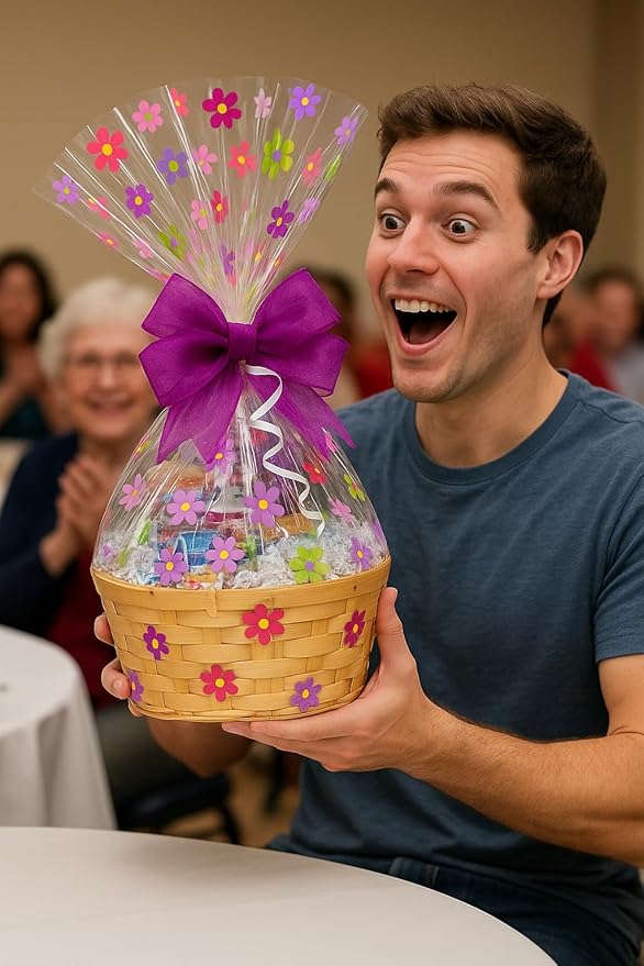 Handcrafted Gift Basket with Chocolates, Cookies, Snacks & Candy. Perfect for Birthdays, Sympathy, Holidays, Clients & Thank You Gifts (Small: $49.99, Raffle Item)