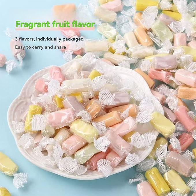 Fruit flavored gummies 17.63OZ (500g), soft and chewy candy snacks, There are three flavors: white peach, apple and pineapple，Independent packaging.