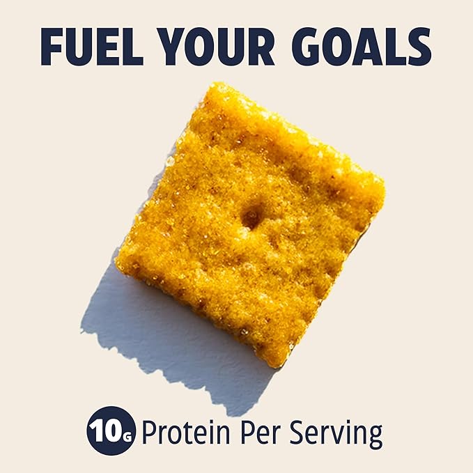 Get Strong Foods Cheddar Cheese Crackers - High Protein Crackers - Keto Friendly, Low Carb, High Fiber Cheese Crisp - Low Calorie, Healthy Snack for Adults and GLP-1, Pack of 4