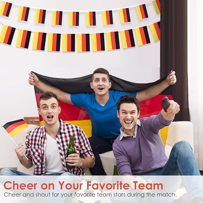 AhfuLife 2 Pcs German Flag 3 x 5 Ft, Large Germany Flag for Outside - Double Side with Brass Eyelets for Olympic Party Decorations, Oktoberfest Bar Garden Street Decoration Indoor Outdoor